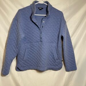 Eddie Bauer Quilted Blue V-Neck Sweater